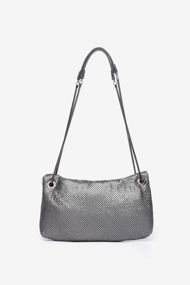 Bolso de fiesta de malla metálica plata - Imagen 4