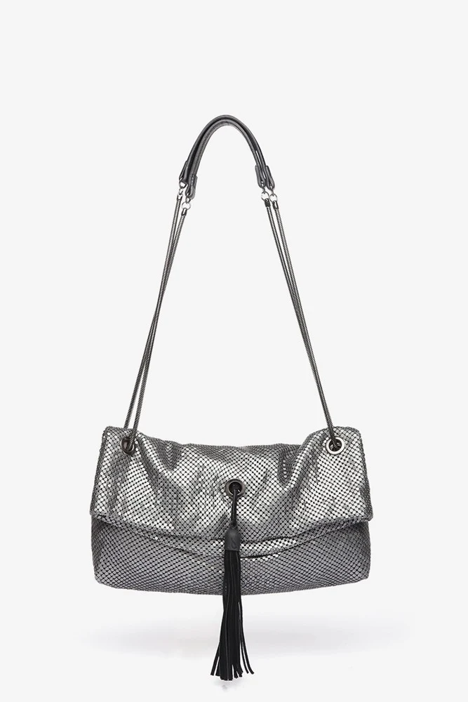 Bolso de fiesta de malla metálica plata - Imagen 5