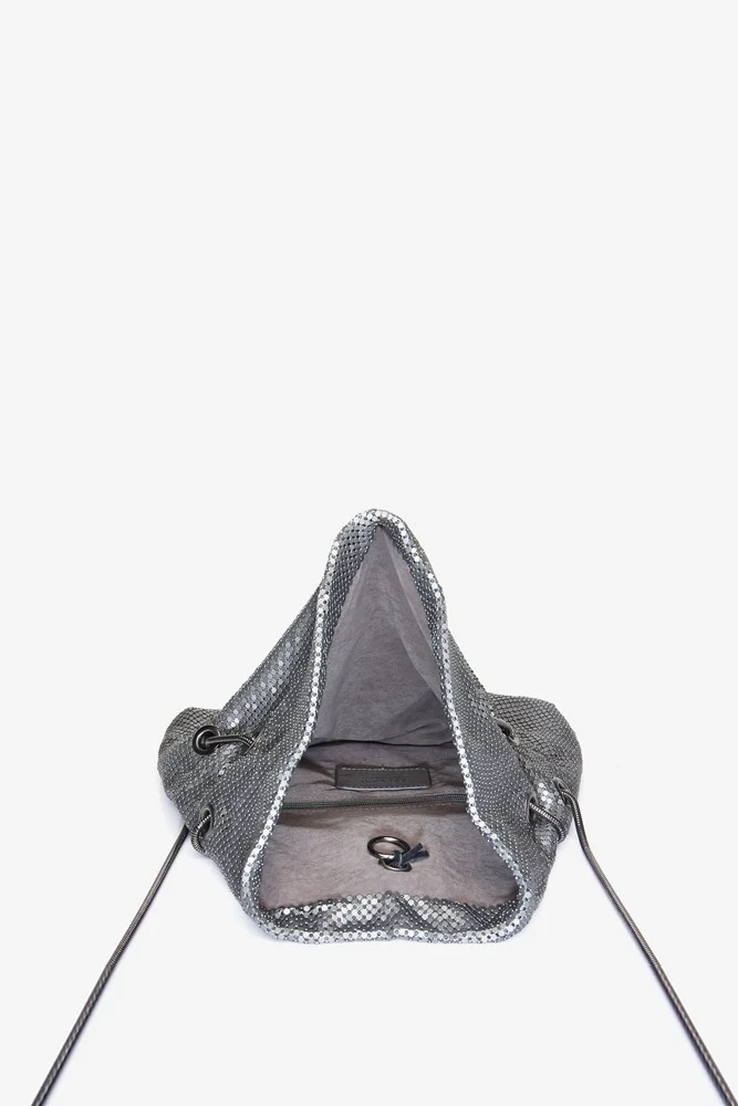 Bolso de fiesta de malla metálica plata - Imagen 7