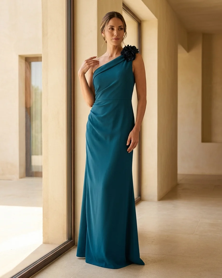 Vestido Rosaura Azul Petróleo - Imagen 4