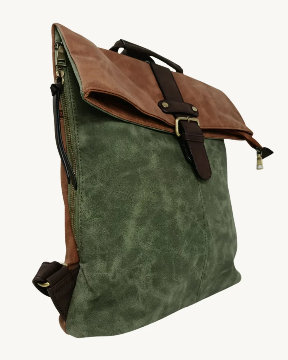 Mochila Vintage Italiana Roll Top Extensible e Impermeable para Laptop 17" - Imagen 6