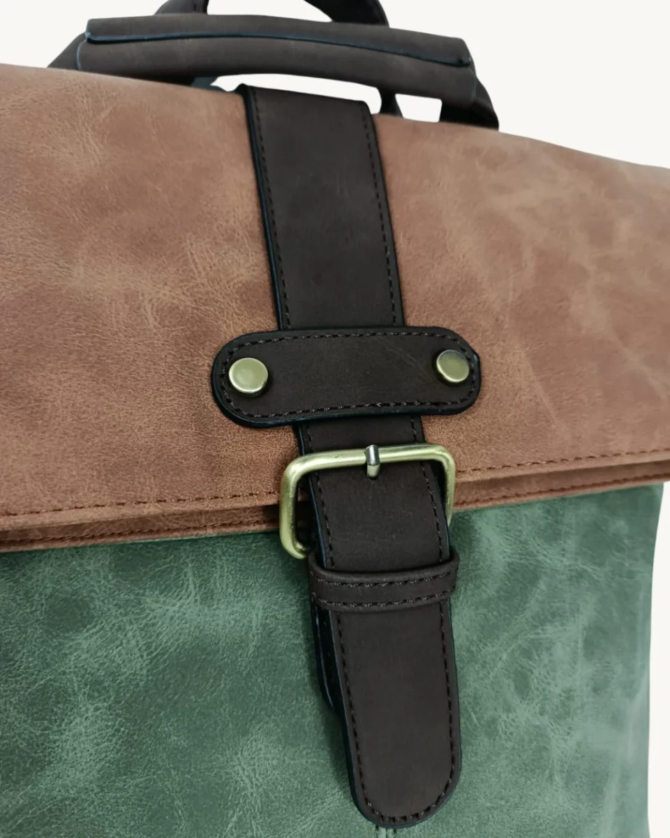 Mochila Vintage Italiana Roll Top Extensible e Impermeable para Laptop 17" - Imagen 8