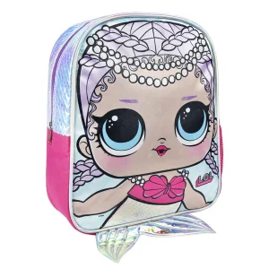 MOCHILA INFANTIL 3D LOL SURPRISE SIRENA 34X25X10CM