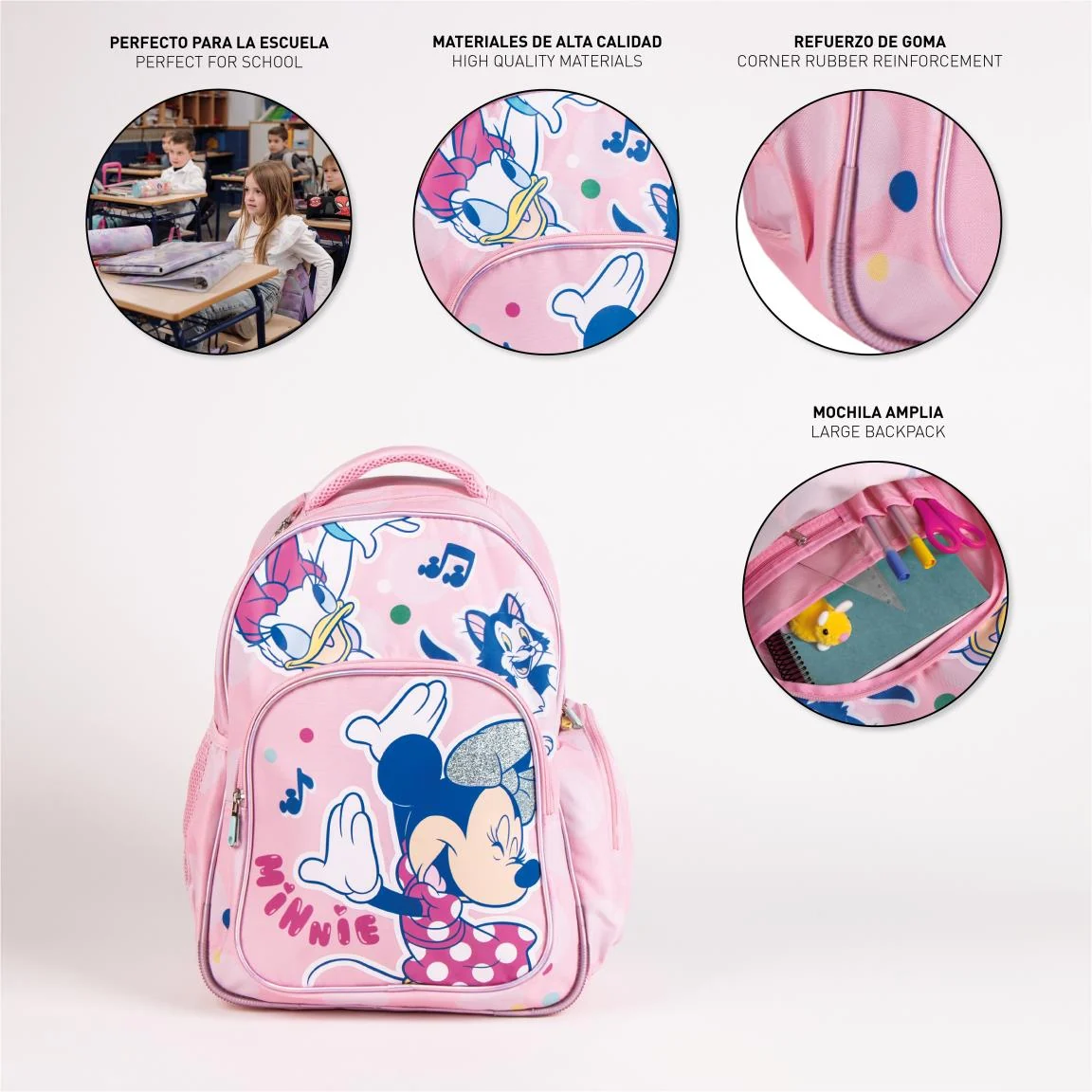 MOCHILA ESCOLAR MEDIANA 42 CM MINNIE - Imagen 4