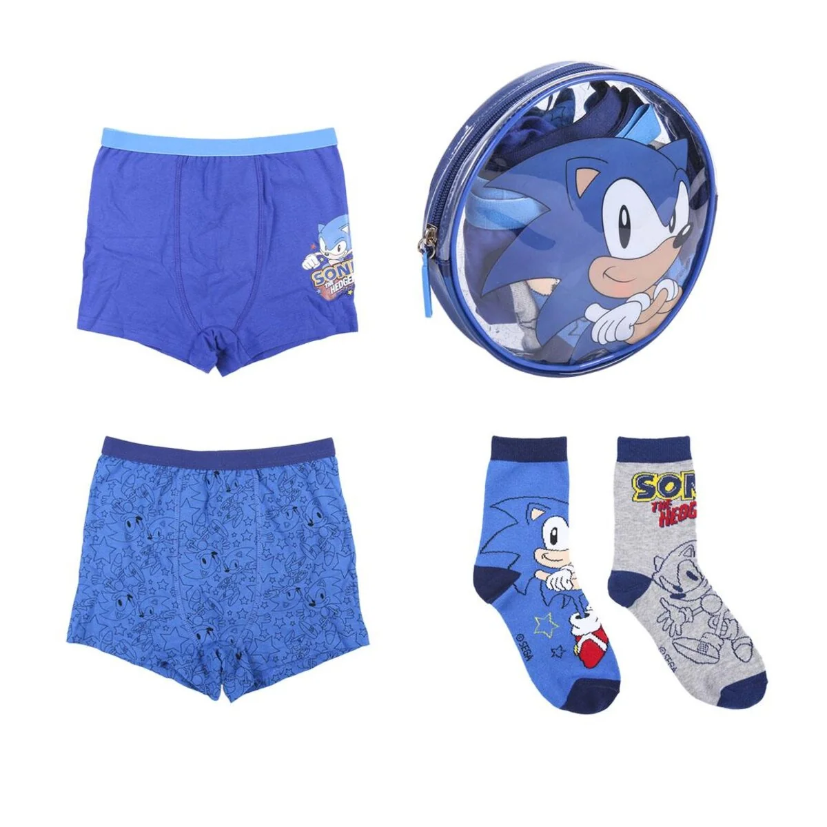 PACK 3 NECESER BOXER Y CALCETINES SONIC