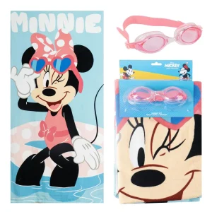 TOALLA SET GAFAS NATACION MINNIE