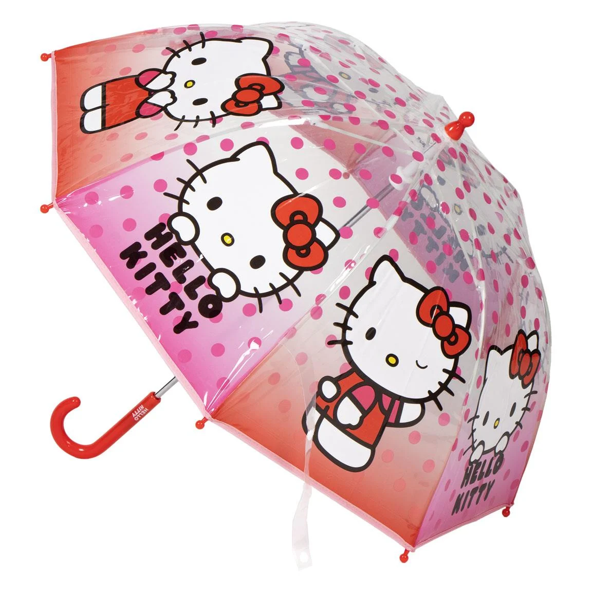 PARAGUAS MANUAL POE BURBUJA HELLO KITTY