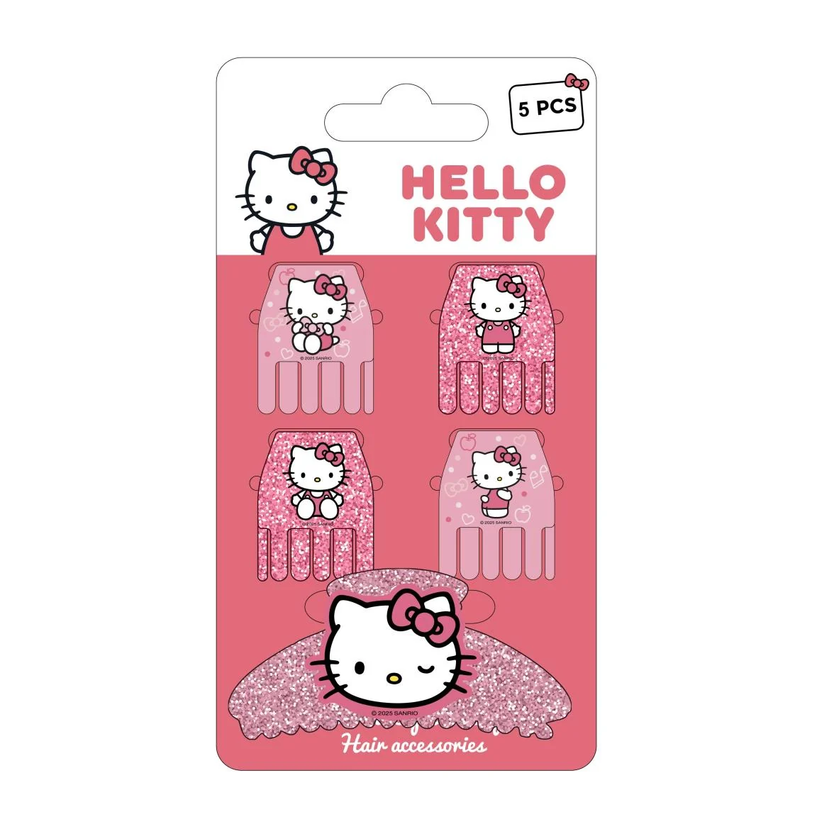 ACCESORIOS PELO CLIPS 5 PIEZAS HELLO KITTY - Imagen 2