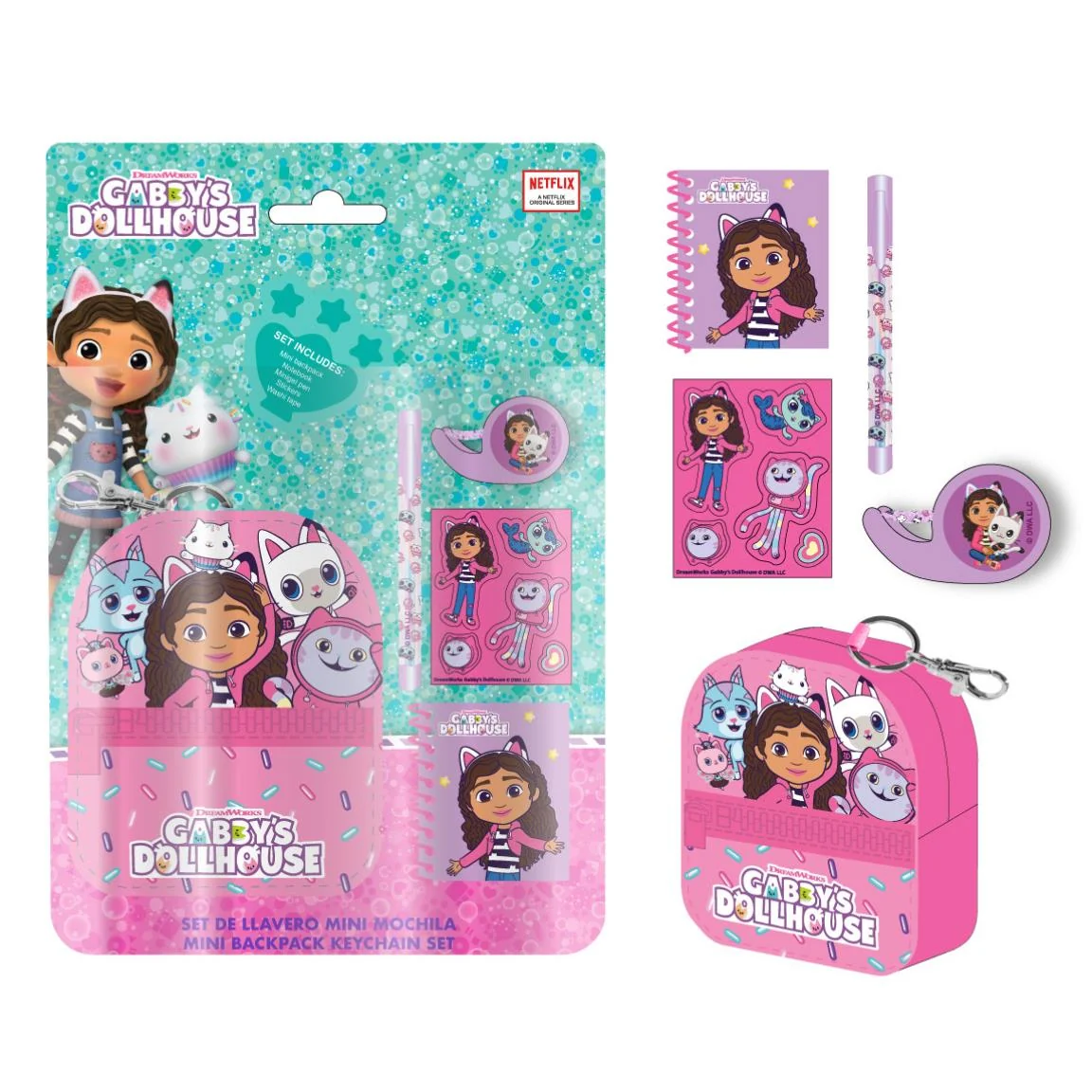 SET DE PAPELERIA MINIMOCHILA GABBY´S DOLLHOUSE - Imagen 2