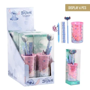SET DE PAPELERIA PORTALAPICES STITCH