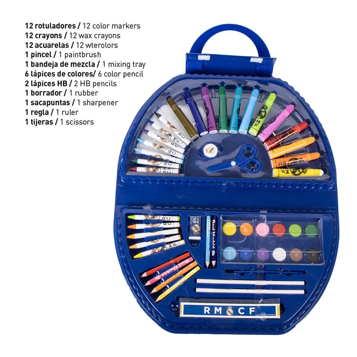 SET PAPELERIA COLOREABLE 50 PIEZAS REAL MADRID - Imagen 4