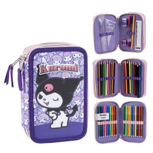 PLUMIER CON ACCESORIOS HELLO KITTY KUROMI