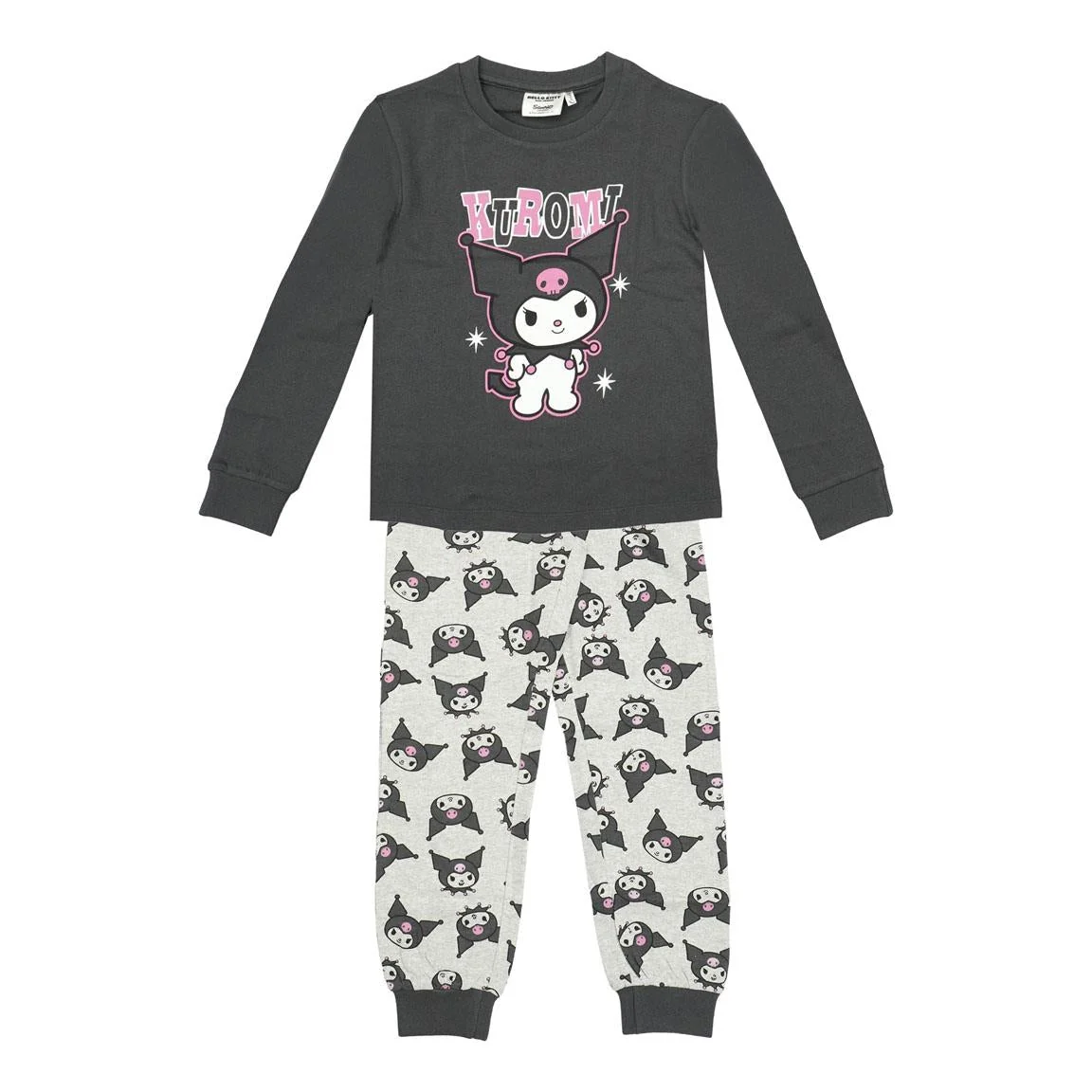PIJAMA LARGO SINGLE JERSEY HELLO KITTY KUROMI - Imagen 2