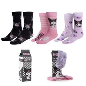 PACK CALCETINES 3 PIEZAS HELLO KITTY KUROMI