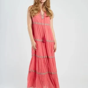 Vestido largo bordado Greta