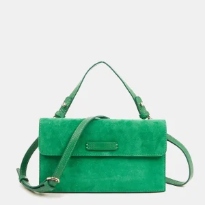 Bandolera mini de ante en verde