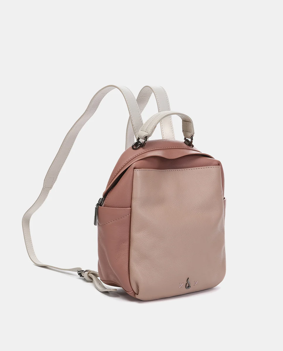Mochila en piel rosa - Imagen 3