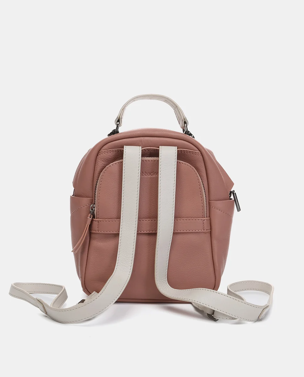 Mochila en piel rosa - Imagen 4