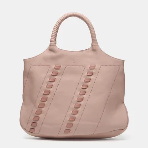 Bolso shopper con detalles pasados en piel rosa