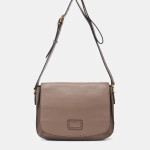 Bandolera en piel taupe