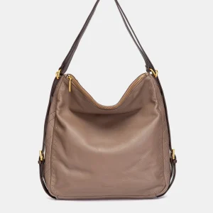 Bolso multifucional en piel taupe