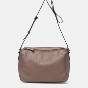 Bandolera en piel taupe
