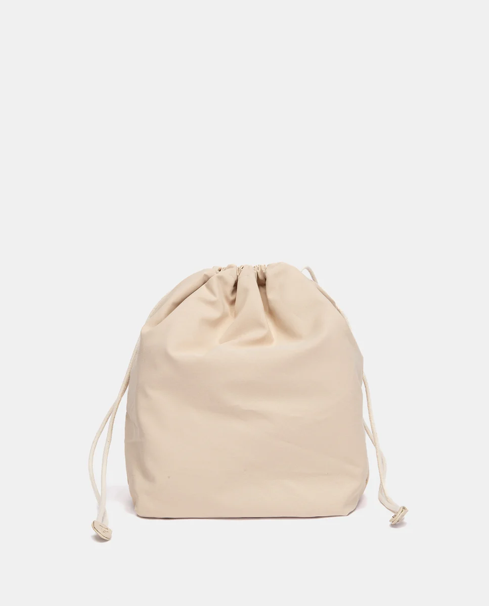Bolso de hombro en piel beige - Imagen 7