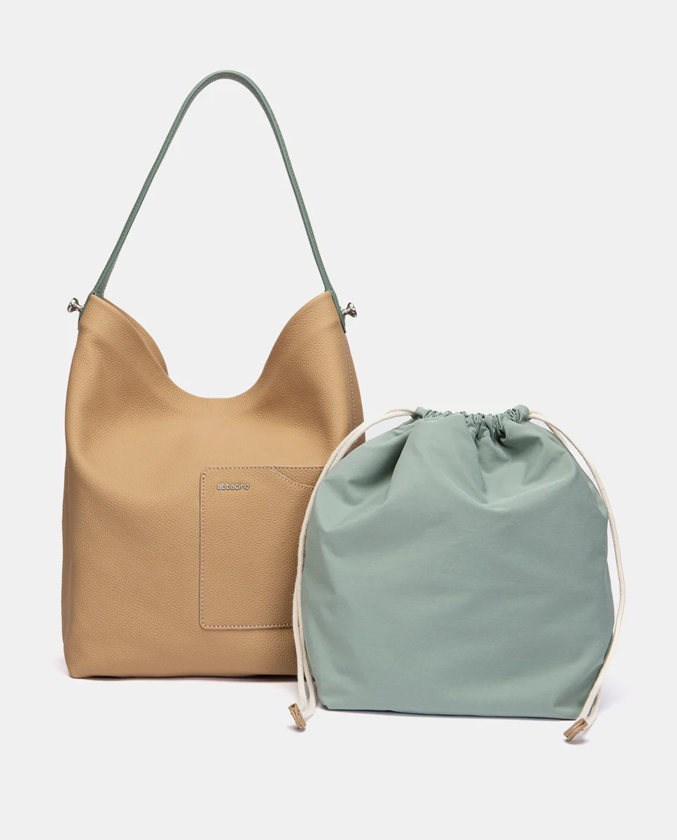 Bolso de hombro en piel camel - Imagen 6