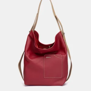 Bolso de hombro en piel rojo