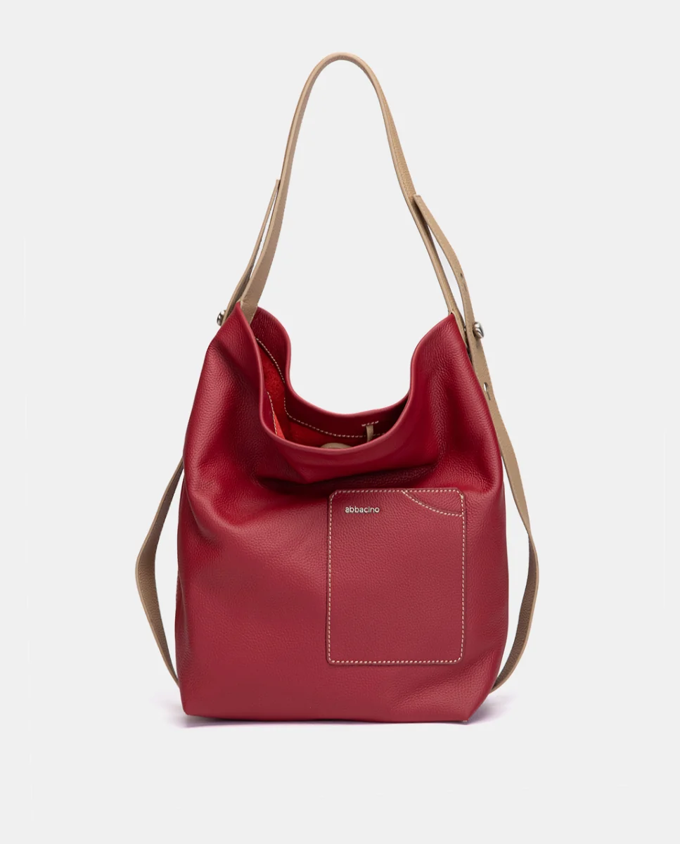 Bolso de hombro en piel rojo - Imagen 2