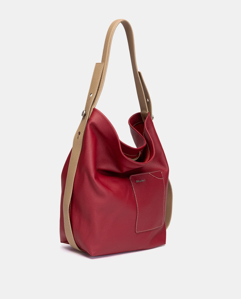 Bolso de hombro en piel rojo - Imagen 4