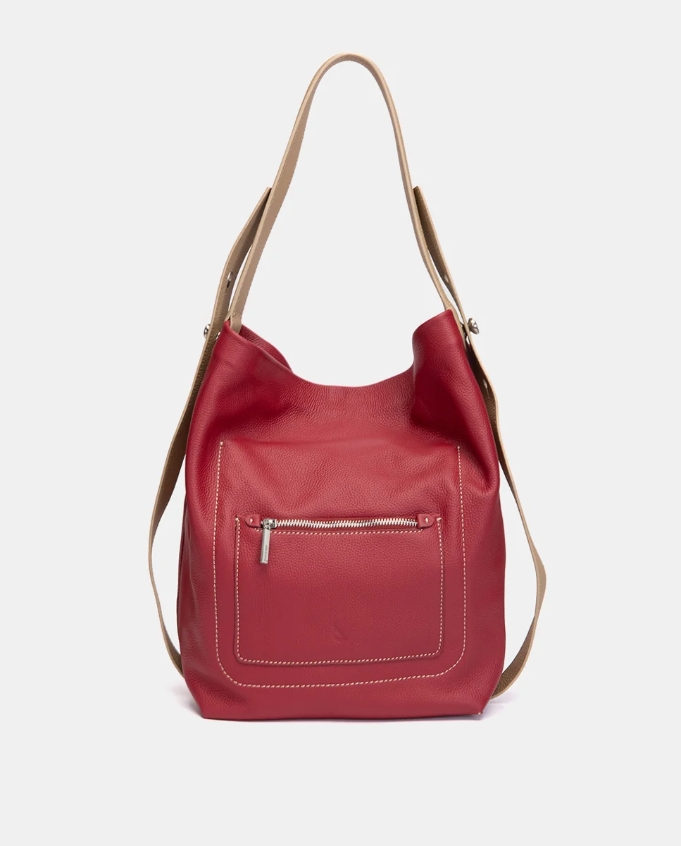 Bolso de hombro en piel rojo - Imagen 5