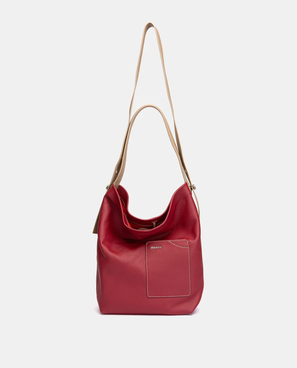 Bolso de hombro en piel rojo - Imagen 6