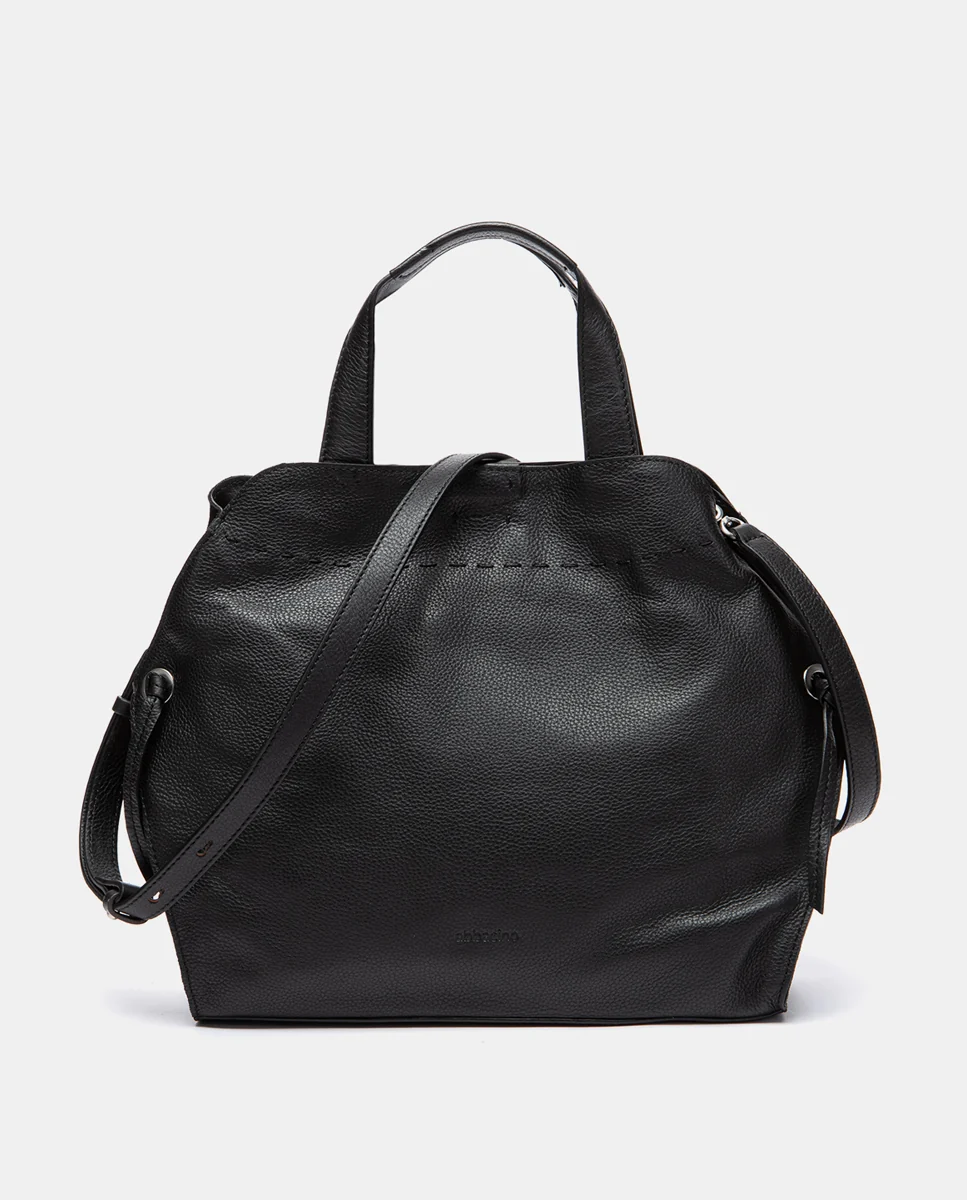 Bolso de mano en piel negra - Imagen 2