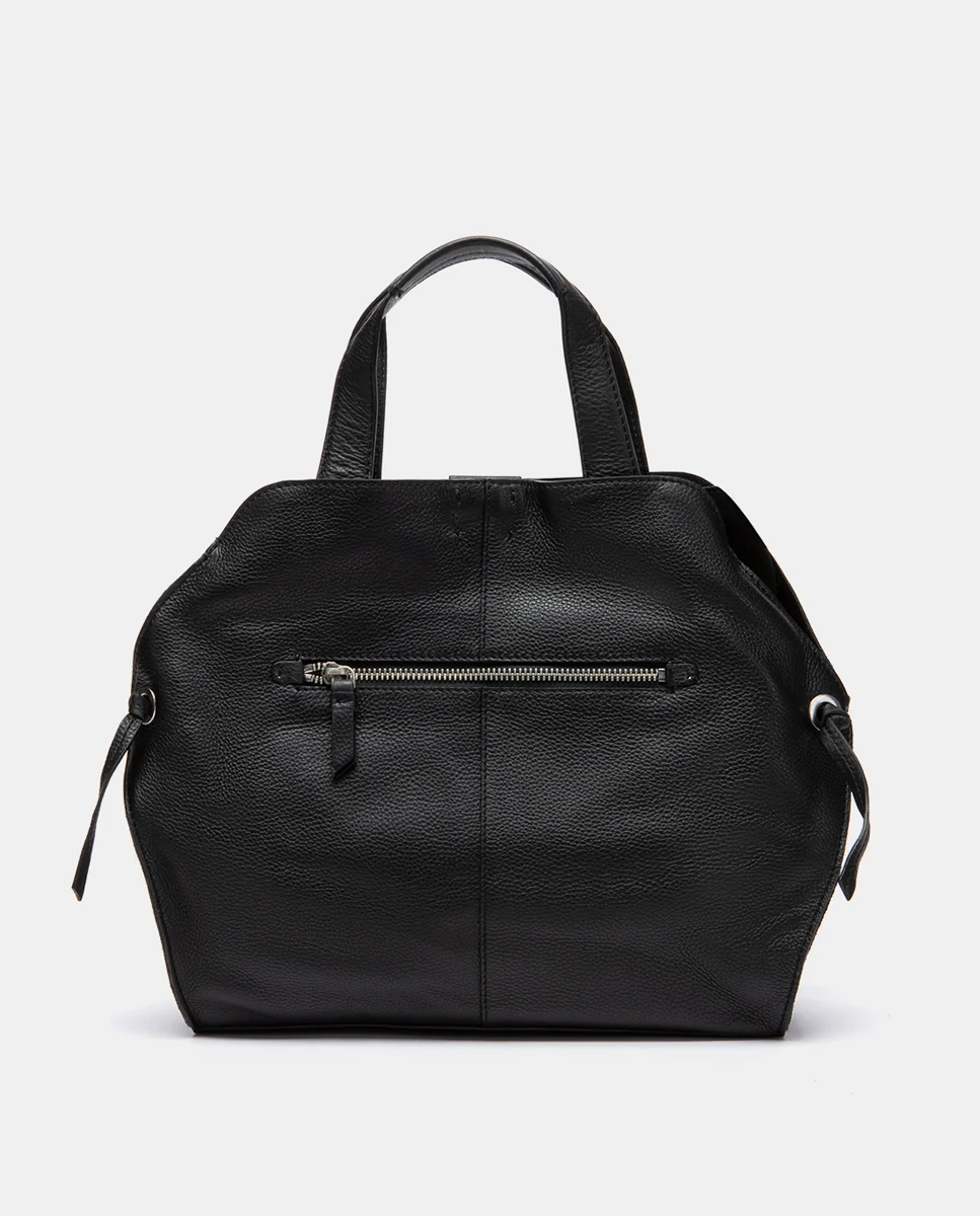Bolso de mano en piel negra - Imagen 4