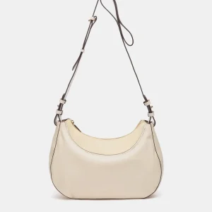 Bandolera en piel y serraje beige
