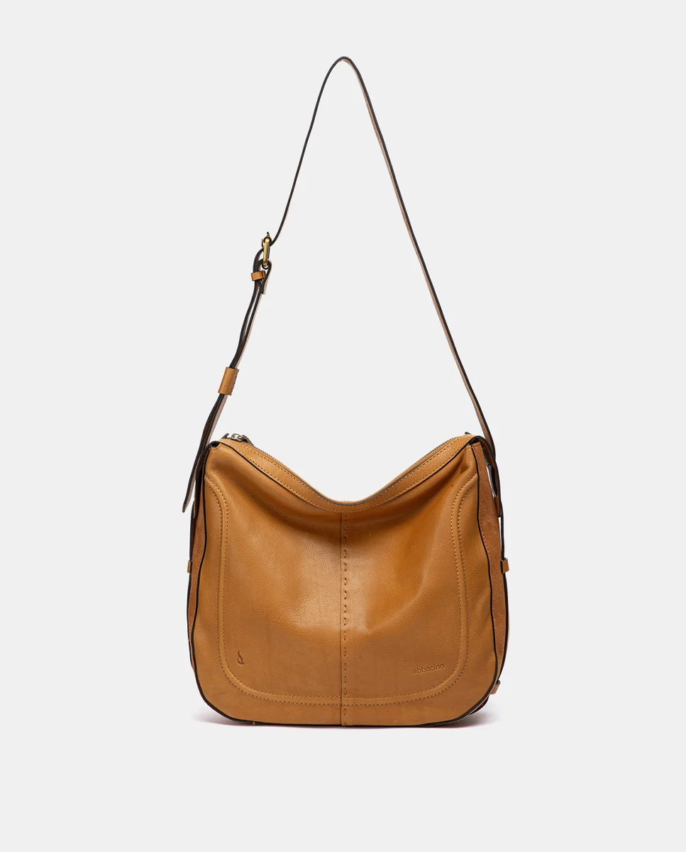 Bolso de hombro en piel cognac - Imagen 2