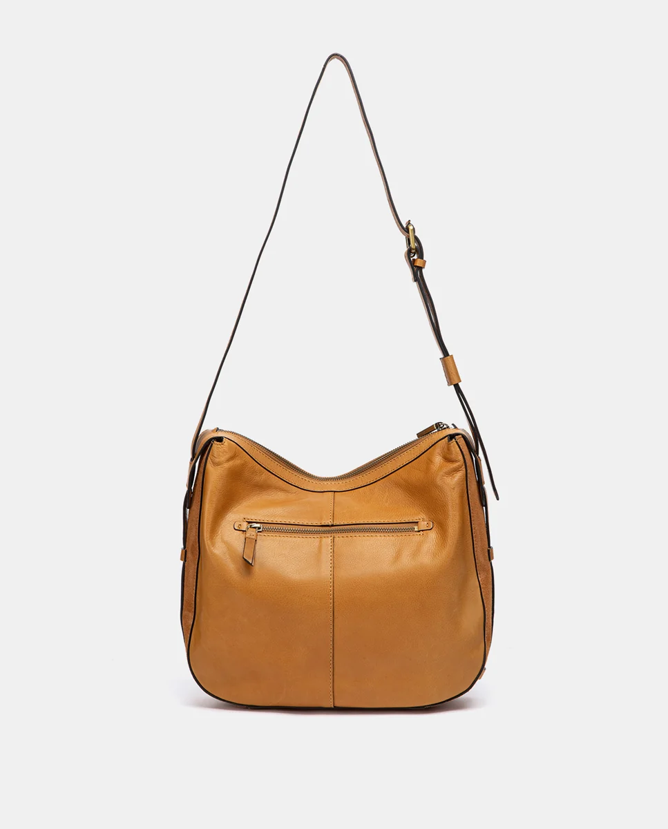 Bolso de hombro en piel cognac - Imagen 4