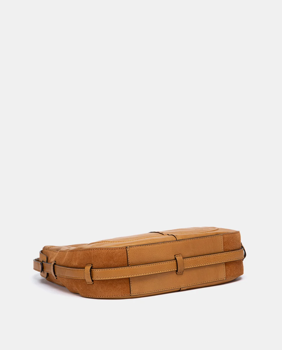 Bolso de hombro en piel cognac - Imagen 5