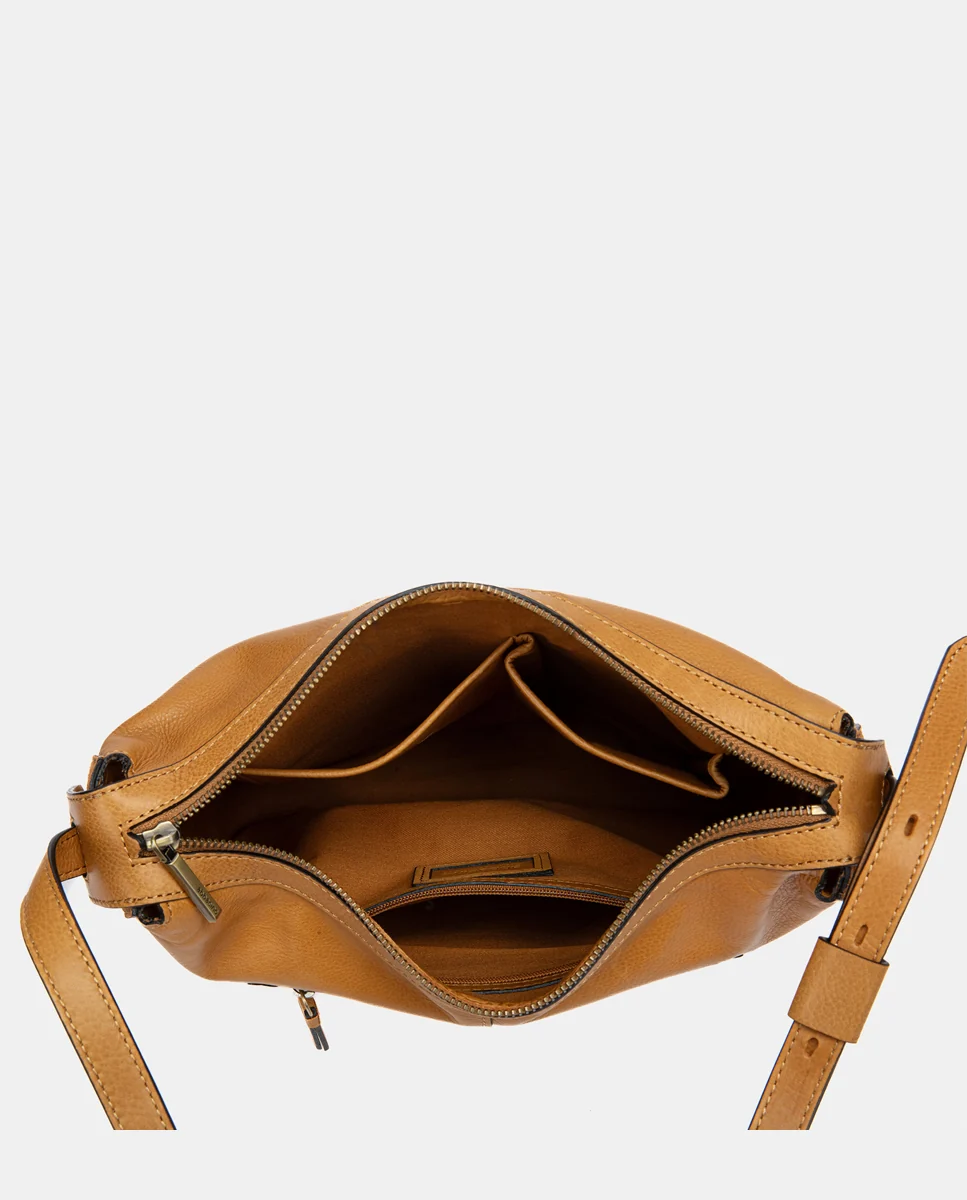 Bolso de hombro en piel cognac - Imagen 6