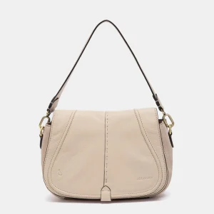 Bandolera en piel beige
