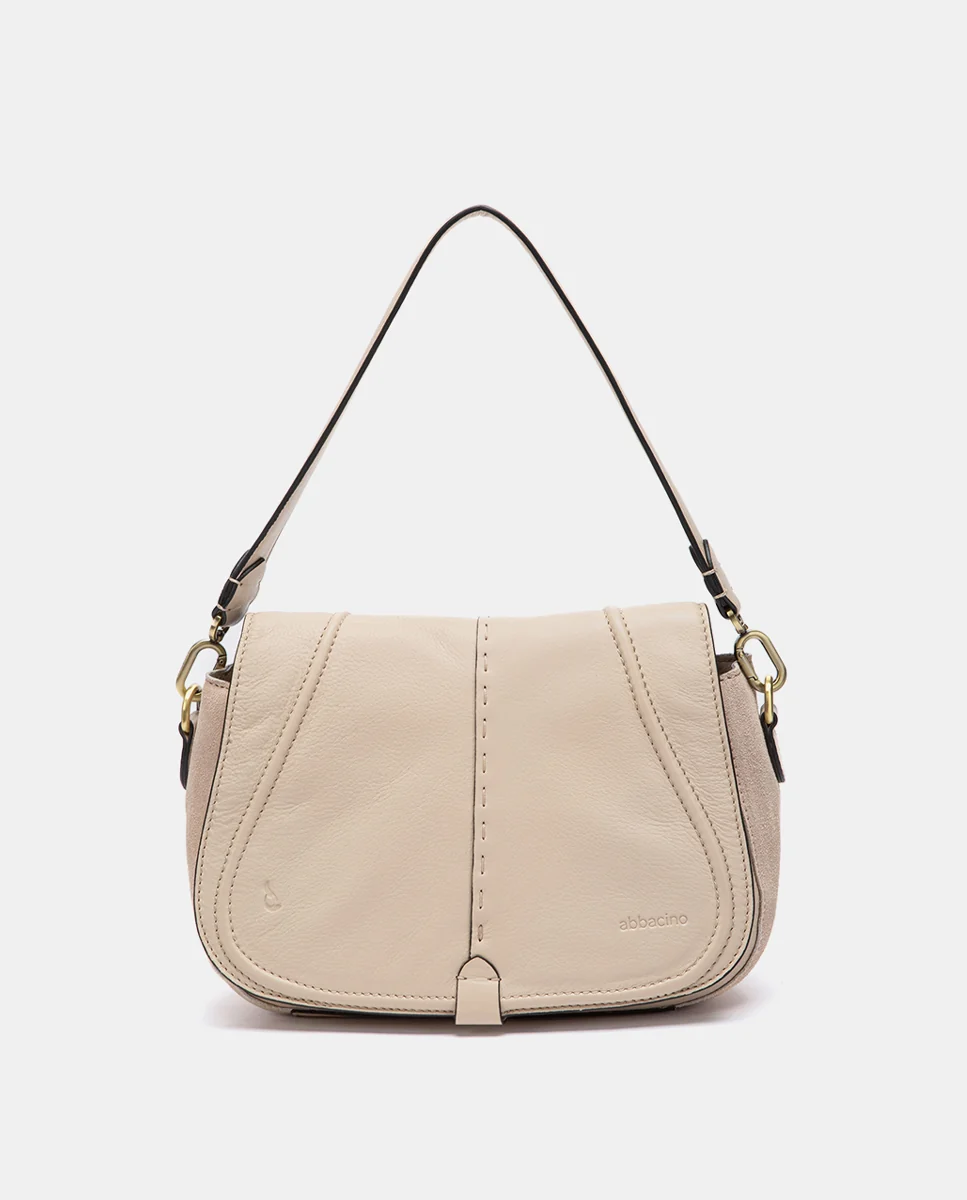 Bandolera en piel beige - Imagen 2