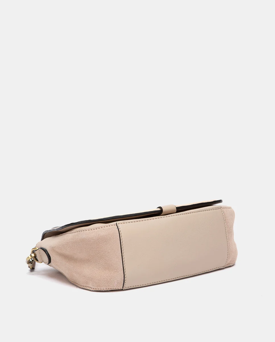 Bandolera en piel beige - Imagen 6