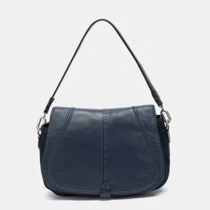 Bandolera en piel azul