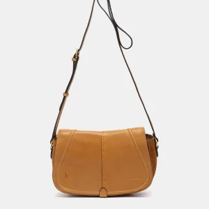 Bandolera en piel cognac