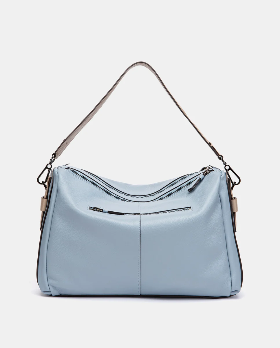 Bolso de hombro en piel azul claro - Imagen 4