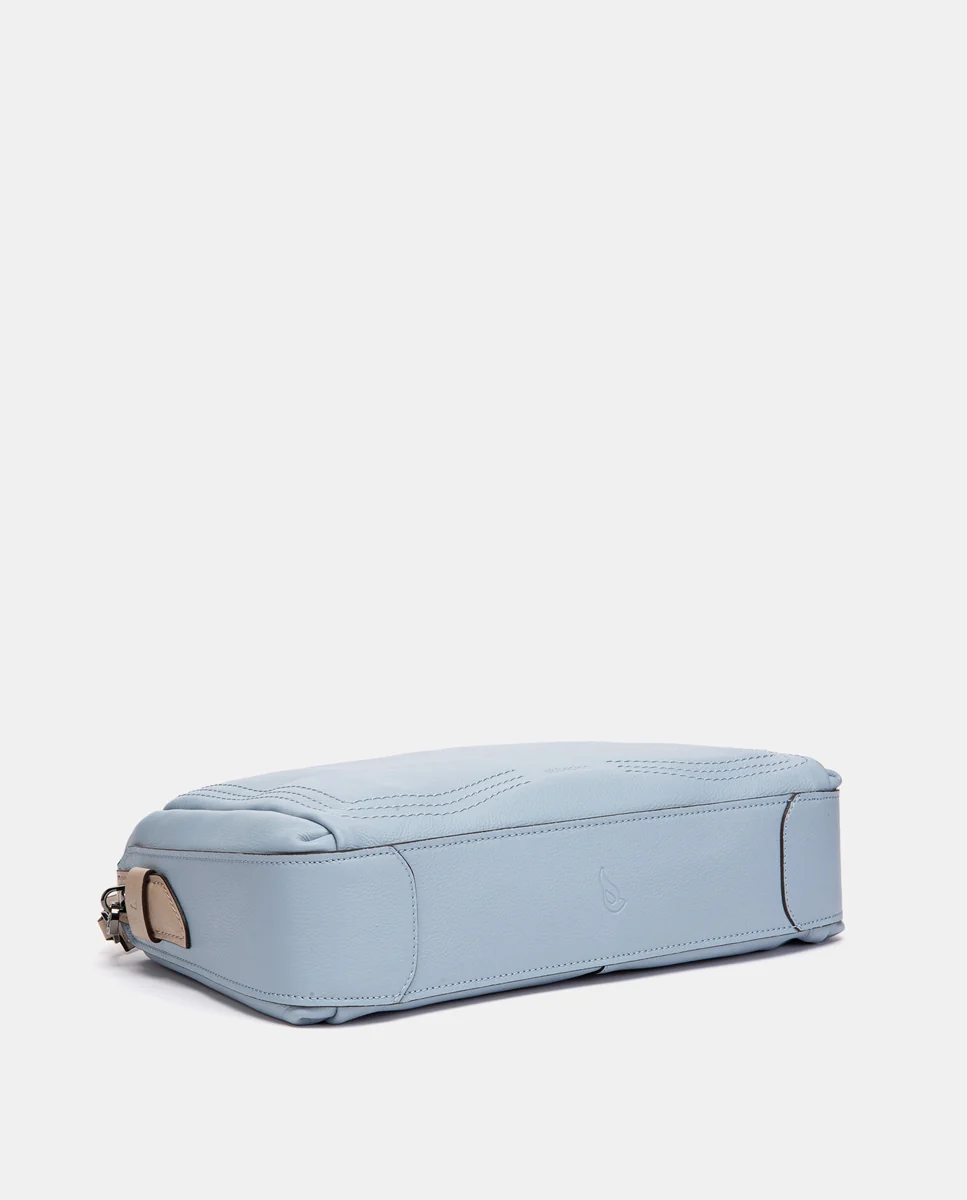 Bolso de hombro en piel azul claro - Imagen 5