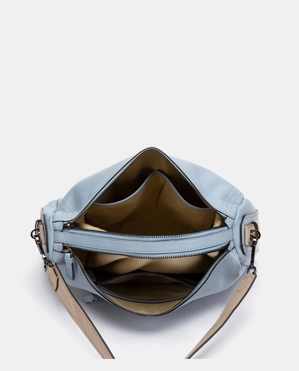 Bolso de hombro en piel azul claro - Imagen 6