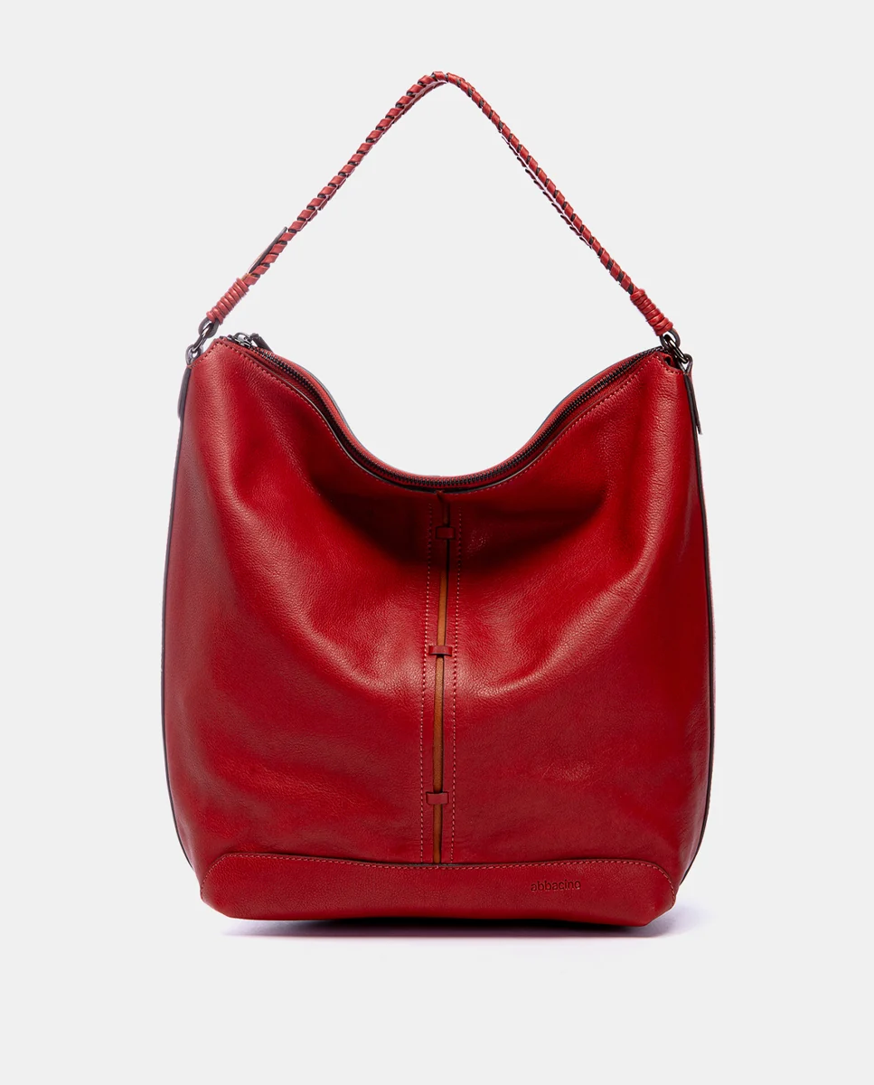 Bolso de hombro en piel rojo