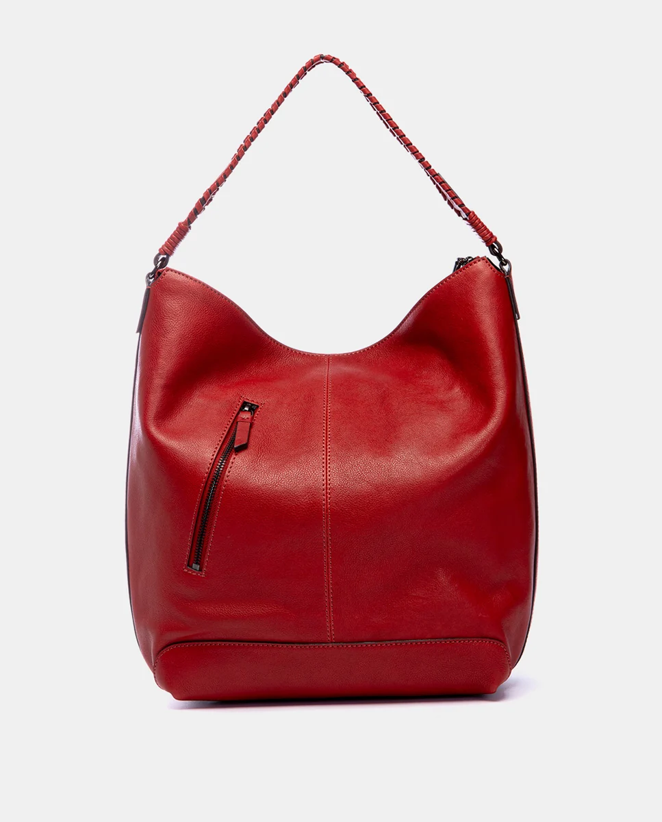 Bolso de hombro en piel rojo - Imagen 4
